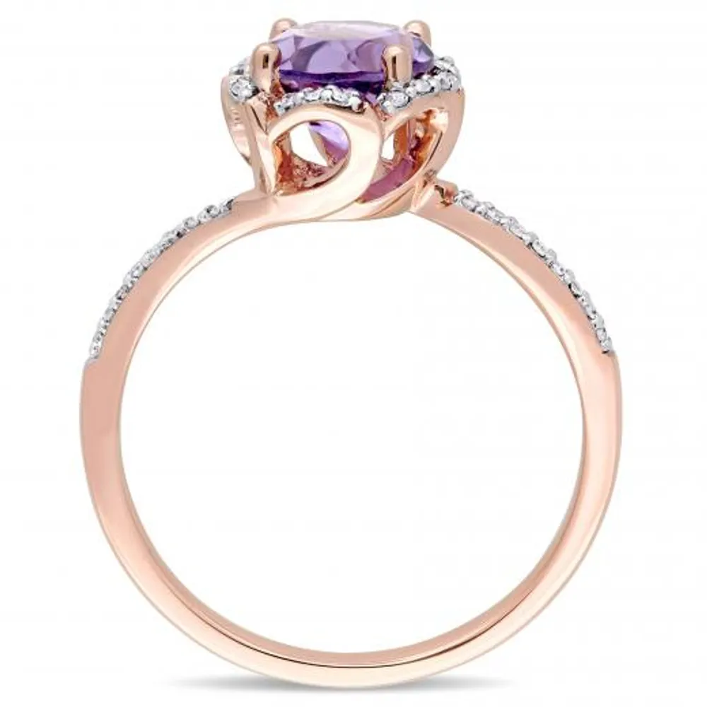 Julianna B 14K Rose Gold Amethyst & 0.10CT Diamond Fashion Ring