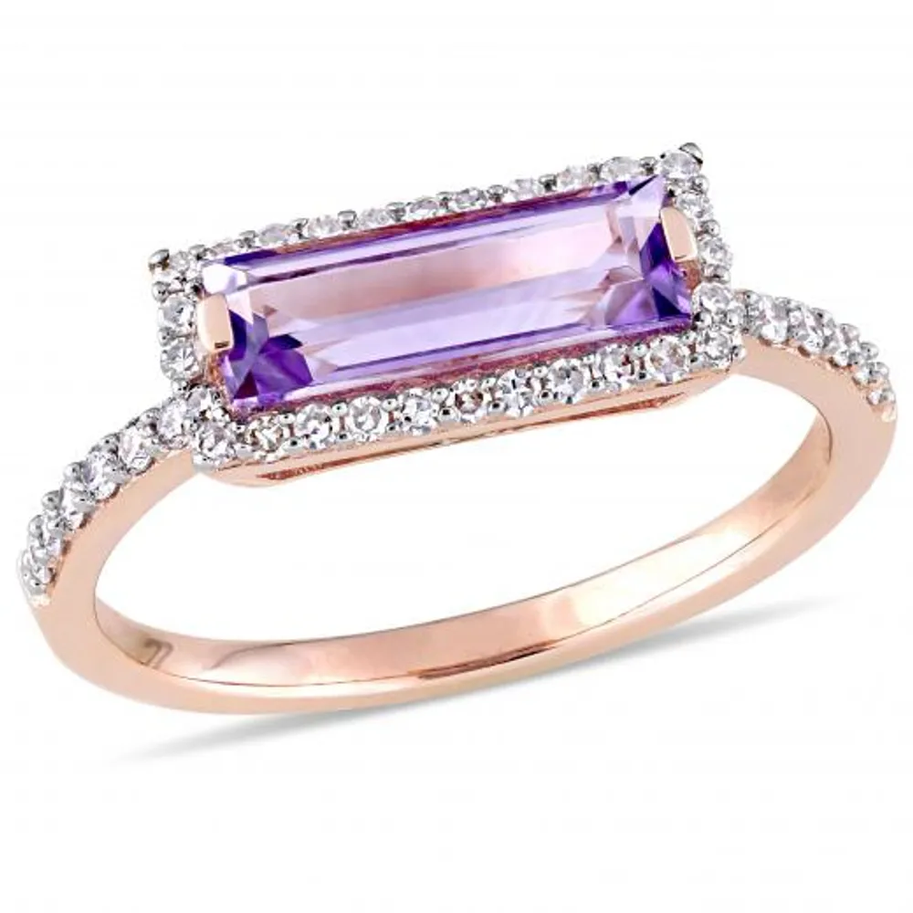 Julianna B 14K Rose Gold Amethyst & 0.25CT Diamond Fashion Ring