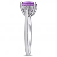 Julianna B 10K White Gold Amethyst & 0.06CT Diamond Fashion Ring