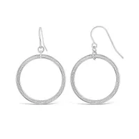 Sterling Silver Glitter Circle Dangles