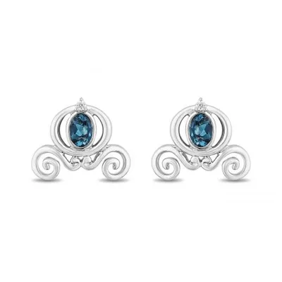 Enchanted Disney Sterling Silver Diamond Cinderella Earrings