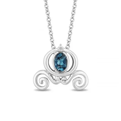 Enchanted Disney Sterling Silver Diamond Cinderella Necklace