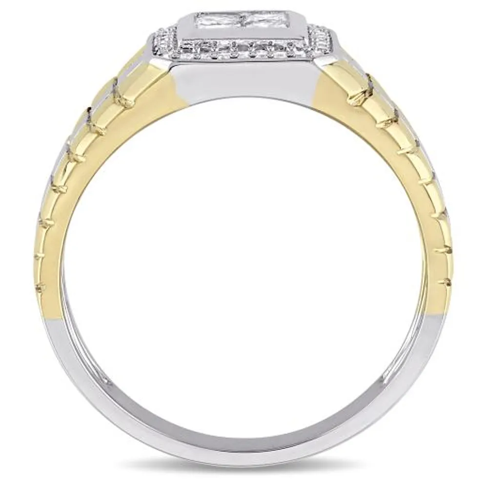 Diamore 10K White & Yellow Gold 0.50CTW Diamond Gents Ring