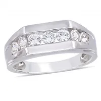 Julianna B Sterling Silver Created White Sapphire Men's Ring