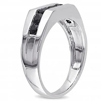 Julianna B Sterling Silver Black Sapphire Men's Ring