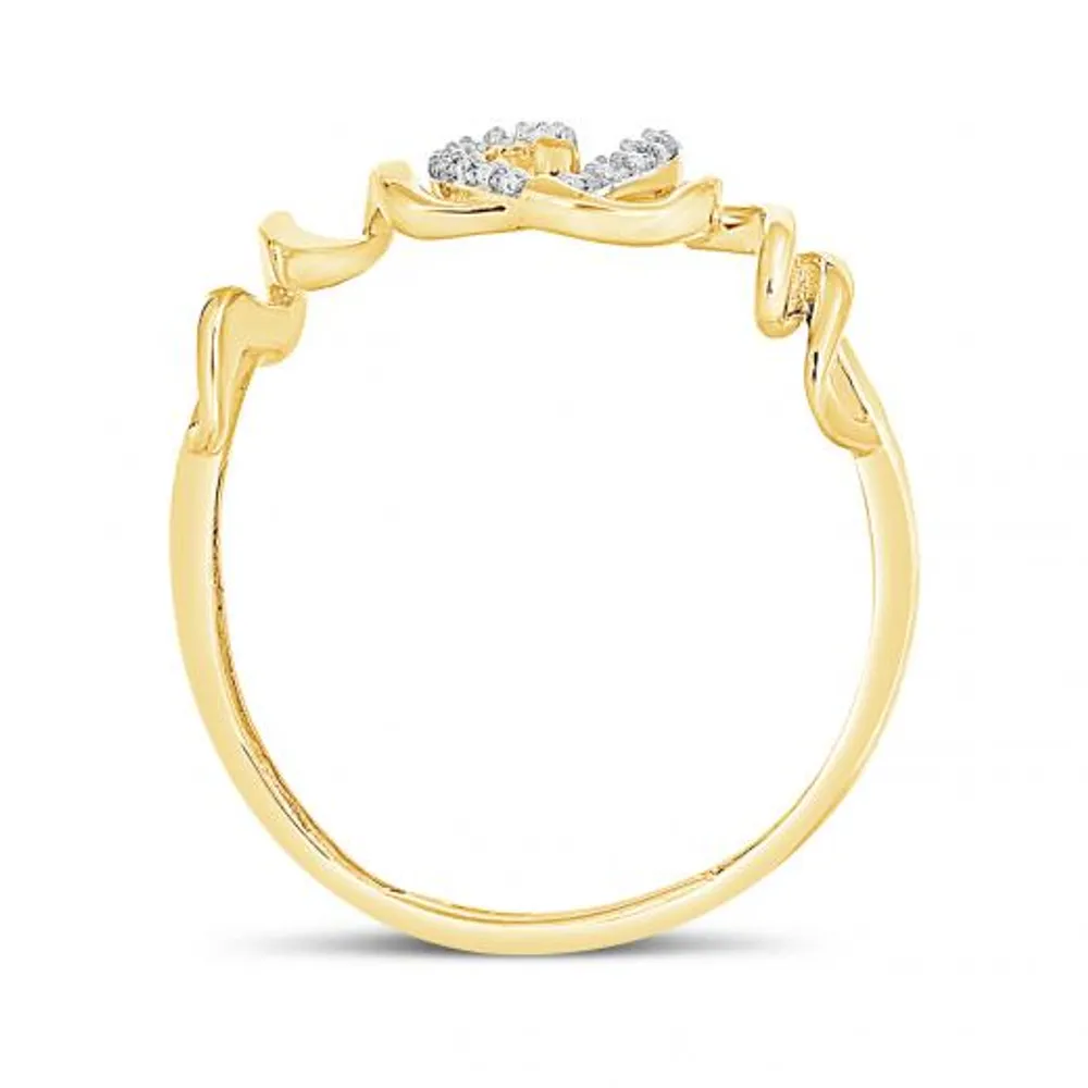 10K Yellow Gold Diamond Mom Ring