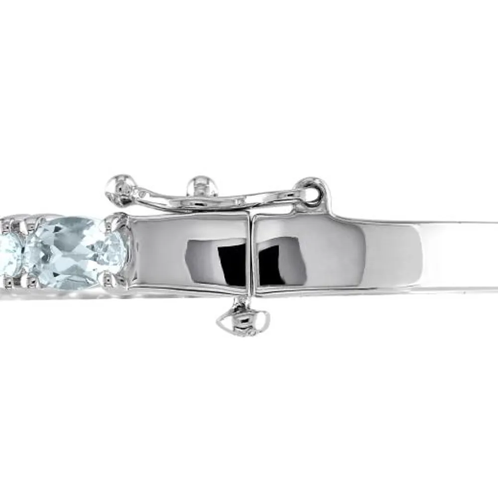 Julianna B Sterling Silver Aquamarine Bangle