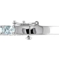 Julianna B Sterling Silver Aquamarine Bangle