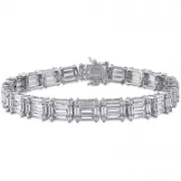 Julianna B Sterling Silver Baguette & Round-Cut Cubic Zirconia Tennis Bracelet