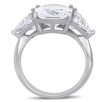 Julianna B Sterling Silver Cubic Zirconia Three-Stone Ring