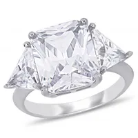 Julianna B Sterling Silver Cubic Zirconia Three-Stone Ring