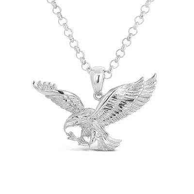 Sterling Silver 22" Eagle Pendant