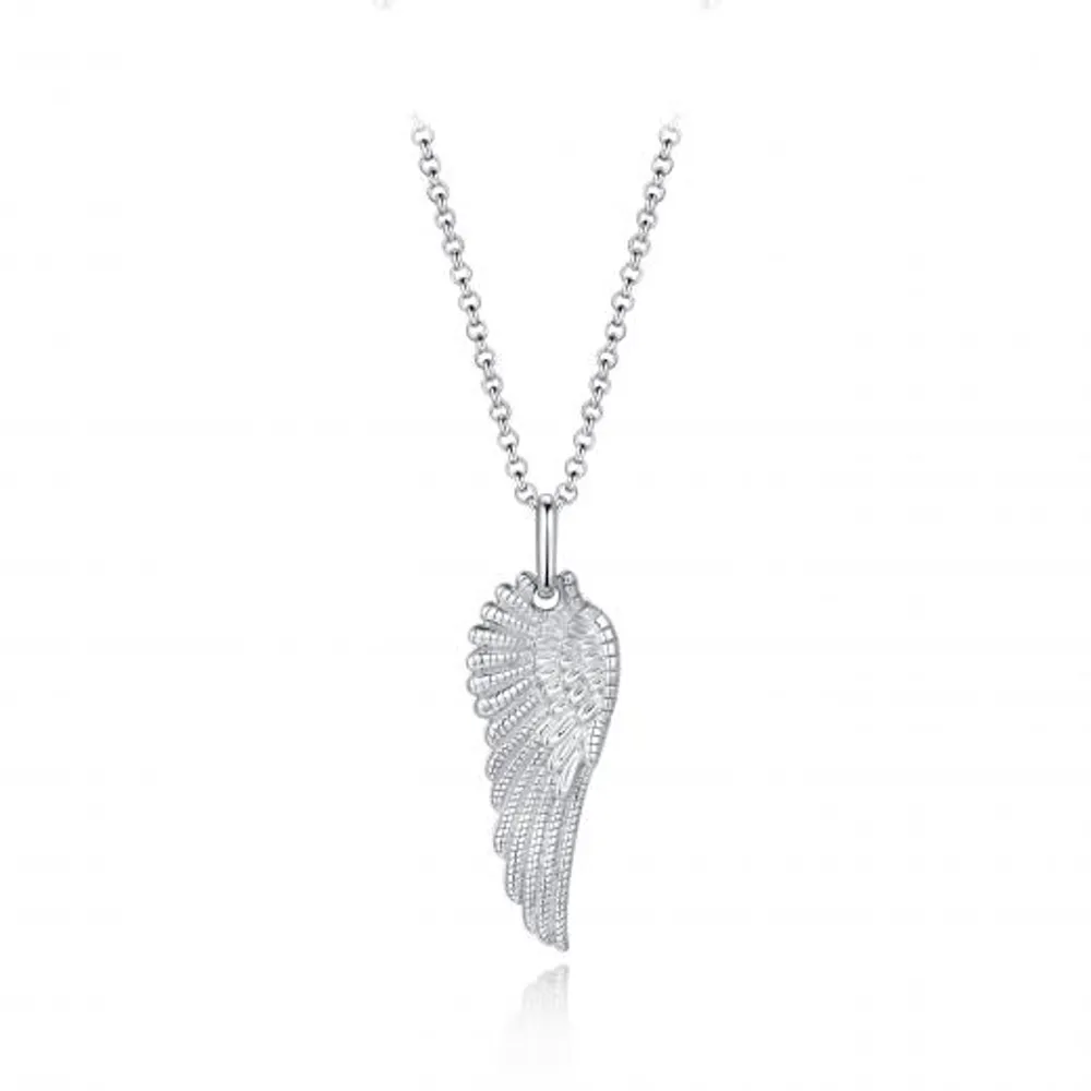 Sterling Silver 22" Wing Pendant