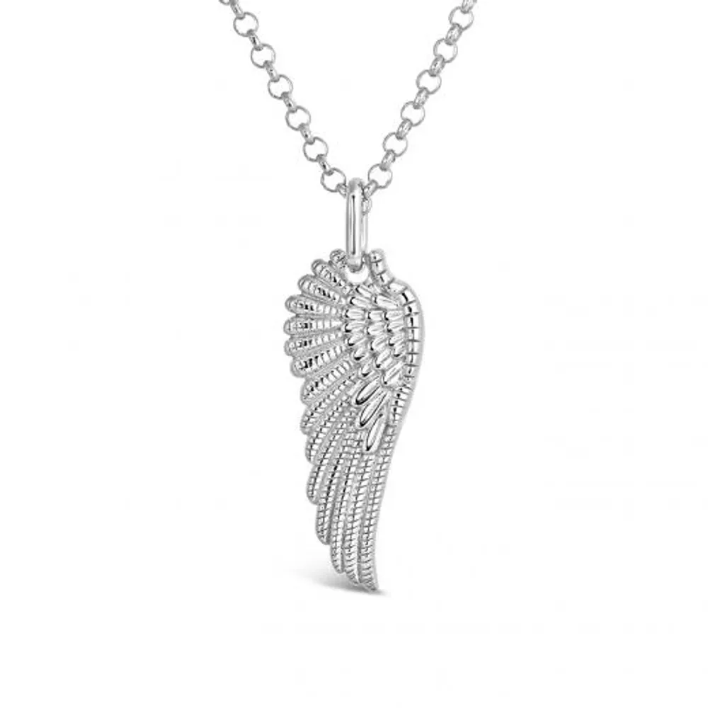 Sterling Silver 22" Wing Pendant