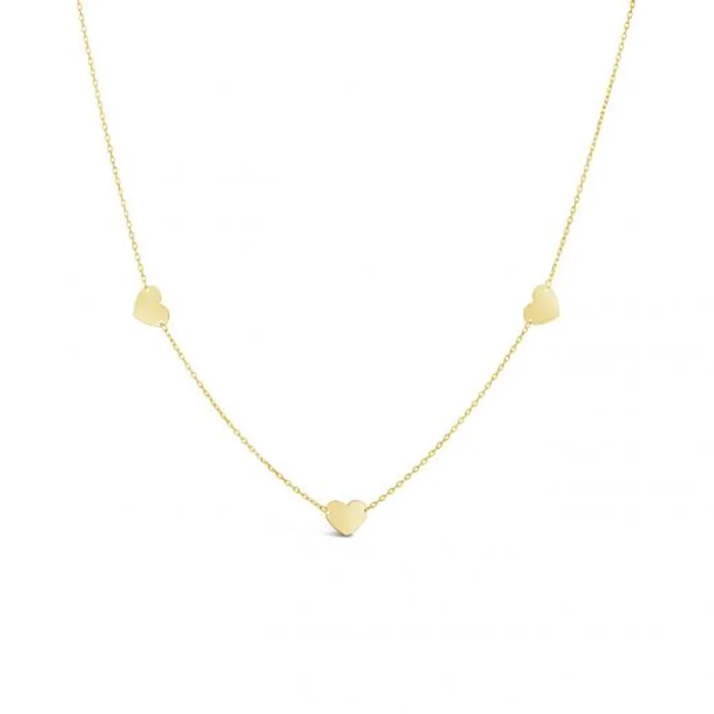 10K Yellow Gold Hearts Necklace