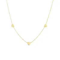 10K Yellow Gold Hearts Necklace