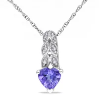 Julianna B 10K White Gold Tanzanite & Diamond Heart Pendant with Chain