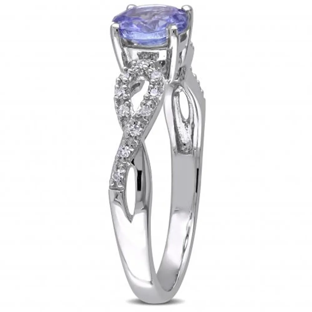 Julianna B 10K White Gold Tanzanite & Diamond Fashion Ring