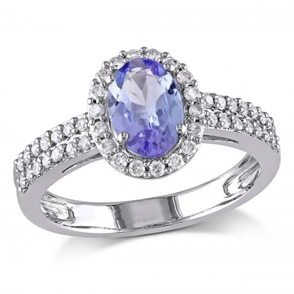 Julianna B 10K White Gold Tanzanite & Diamond Fashion Ring