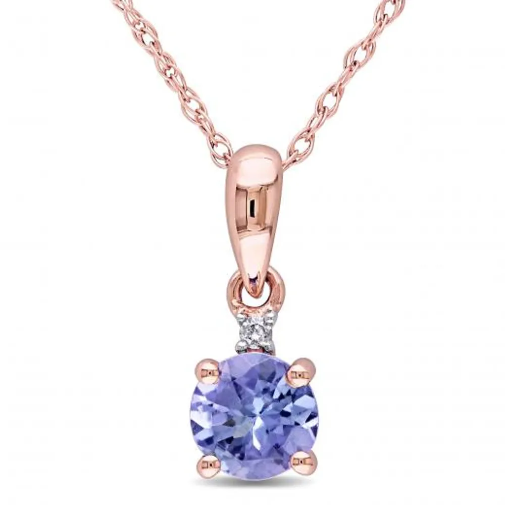 Julianna B 10K Rose Gold Tanzanite & Diamond Fashion Pendant with Chain