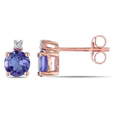 Julianna B 10K Rose Gold Tanzanite & Diamond Earrings