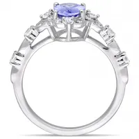 Julianna B 14K White Gold Tanzanite 0.06CT Diamond & White Sapphire Ring