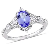 Julianna B 14K White Gold Tanzanite 0.06CT Diamond & White Sapphire Ring