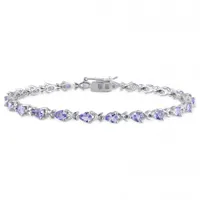 Julianna B Sterling Silver 7" Tanzanite Bracelet