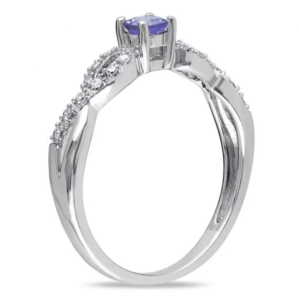 Julianna B Sterling Silver Tanzanite & 0.08CTW Diamond Fashion Ring