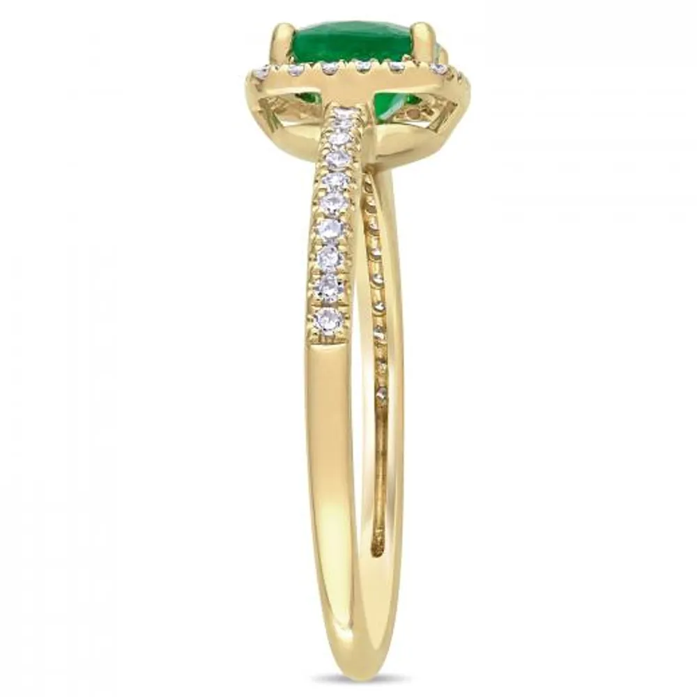 Julianna B 14K Yellow Gold Emerald & 0.20CT Diamond Fashion Ring