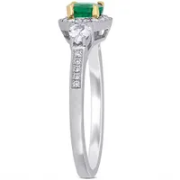 Julianna B 14K White Gold Emerald Diamond & White Sapphire Bridal Ring