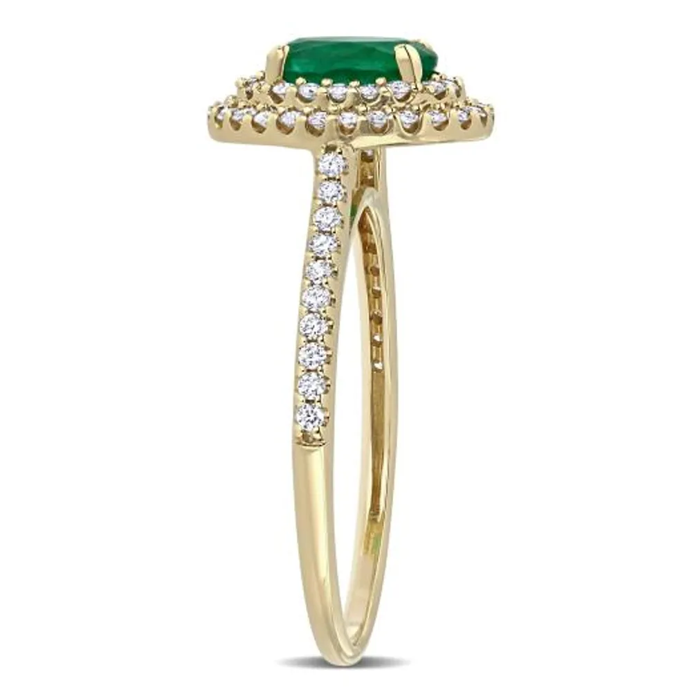 Julianna B 14K Yellow Gold Emerald & 0.33CTW Diamond Fashion Ring