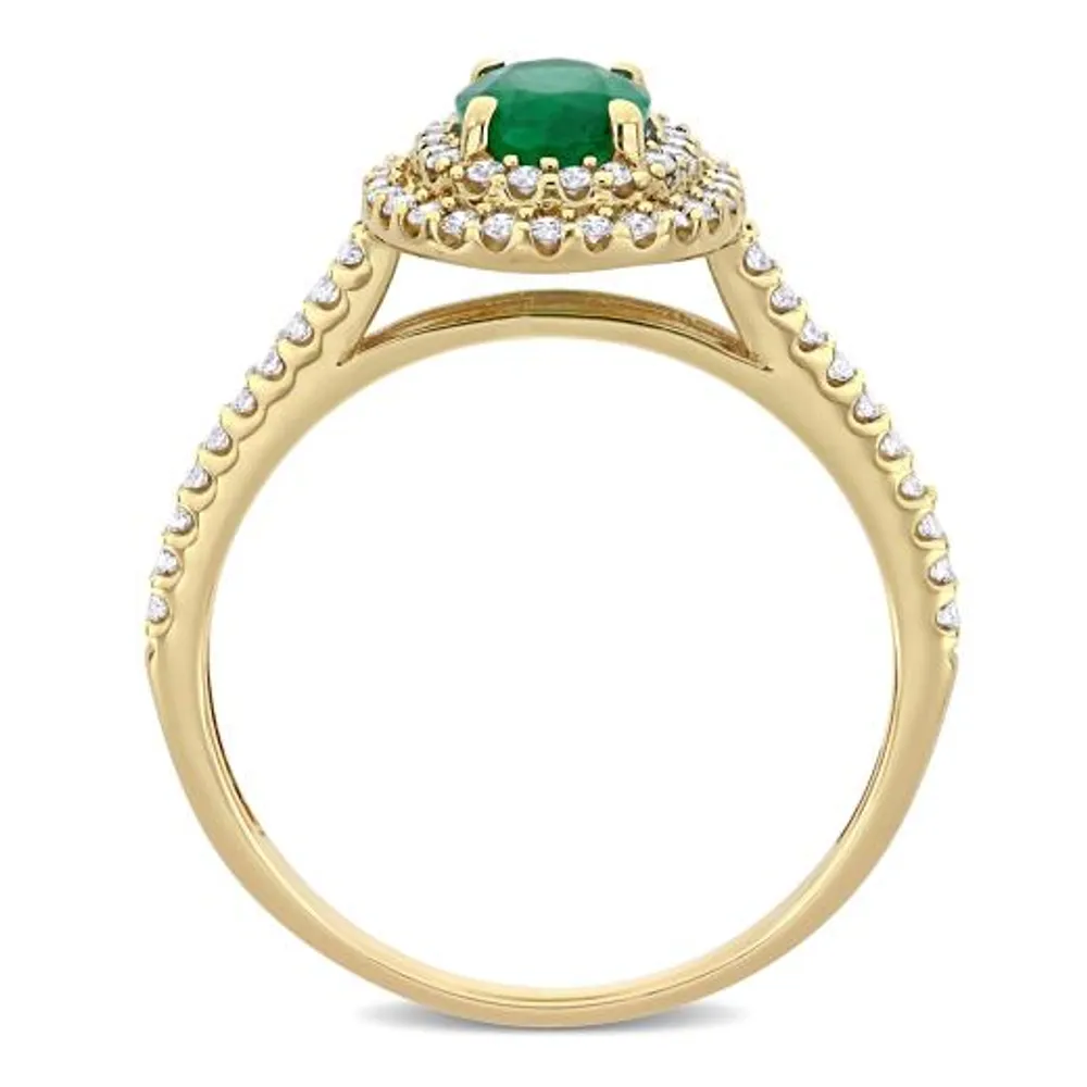 Julianna B 14K Yellow Gold Emerald & 0.33CTW Diamond Fashion Ring