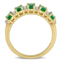 Julianna B 14K Yellow Gold Emerald & 0.16CT Diamond Fashion Ring