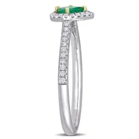 Julianna B 14K White & Yellow Gold Emerald & Diamond Fashion Ring