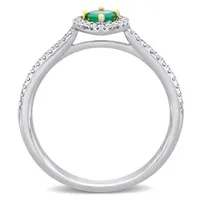 Julianna B 14K White & Yellow Gold Emerald & Diamond Fashion Ring