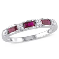 Julianna B 10K White Gold Ruby & Diamond Ring