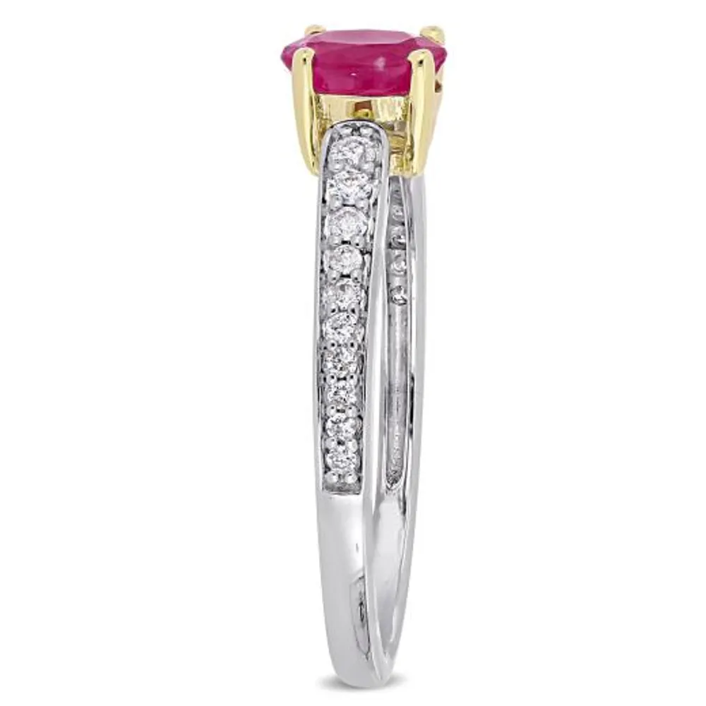 Julianna B 10K White Gold Ruby & Diamond Ring