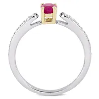 Julianna B 10K White Gold Ruby & Diamond Ring