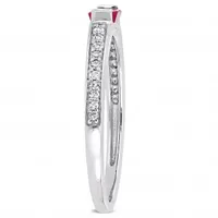 Julianna B 10K White Gold Ruby & Diamond Ring