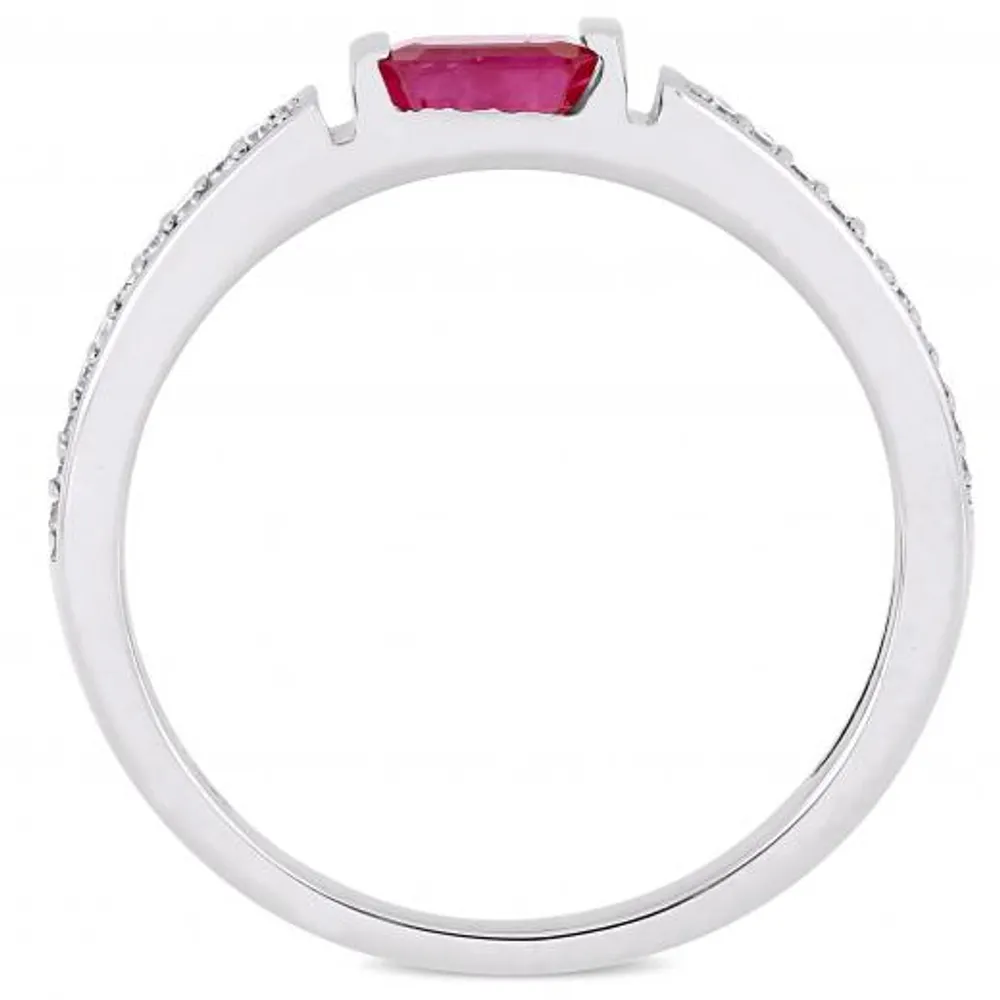 Julianna B 10K White Gold Ruby & Diamond Ring