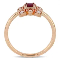 Julianna B 10K Rose Gold Ruby & 0.20CTW Diamond Ring