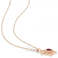 Julianna B 10K Rose Gold Ruby & 0.20CTW Diamond Pendant with Chain