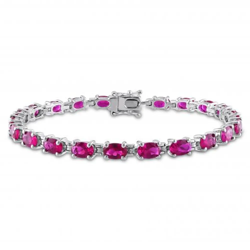 Julianna B Sterling Silver Created Ruby Bracelet