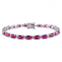 Julianna B Sterling Silver Created Ruby Bracelet