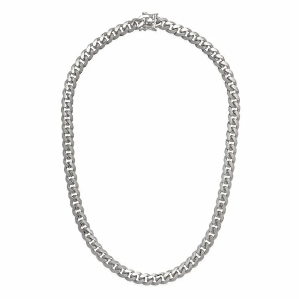 Sterling Silver 22" 7mm Miami Cuban Chain