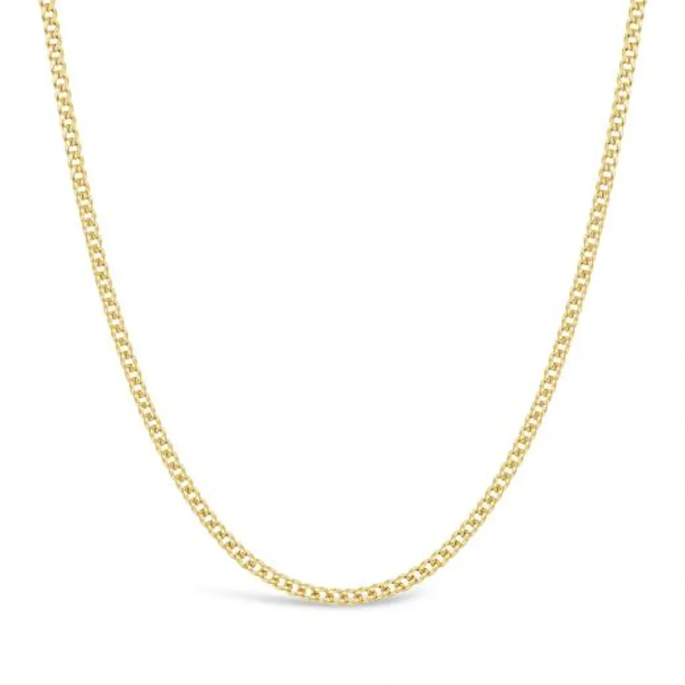 10K Yellow Gold 28" 2.1mm Semi-Solid Miami Cuban Chain