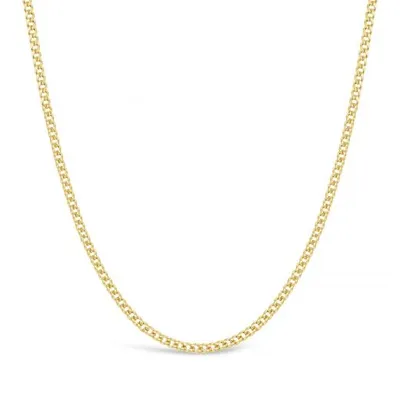 10K Yellow Gold 28" 2.1mm Semi-Solid Miami Cuban Chain