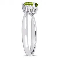 Julianna B Sterling Silver Peridot & 0.03CT Diamond Fashion Ring