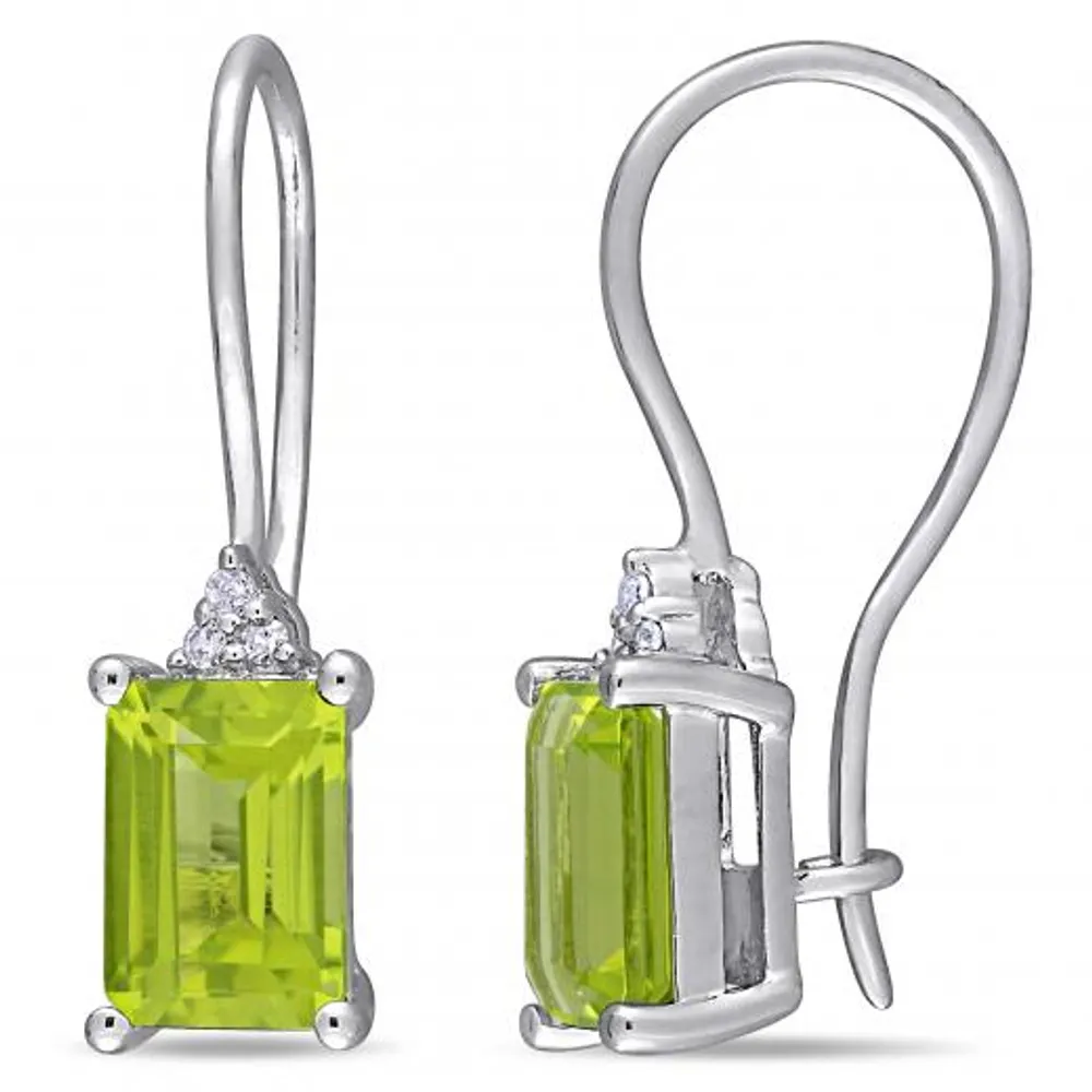 Julianna B Sterling Silver Peridot & Diamond Earrings